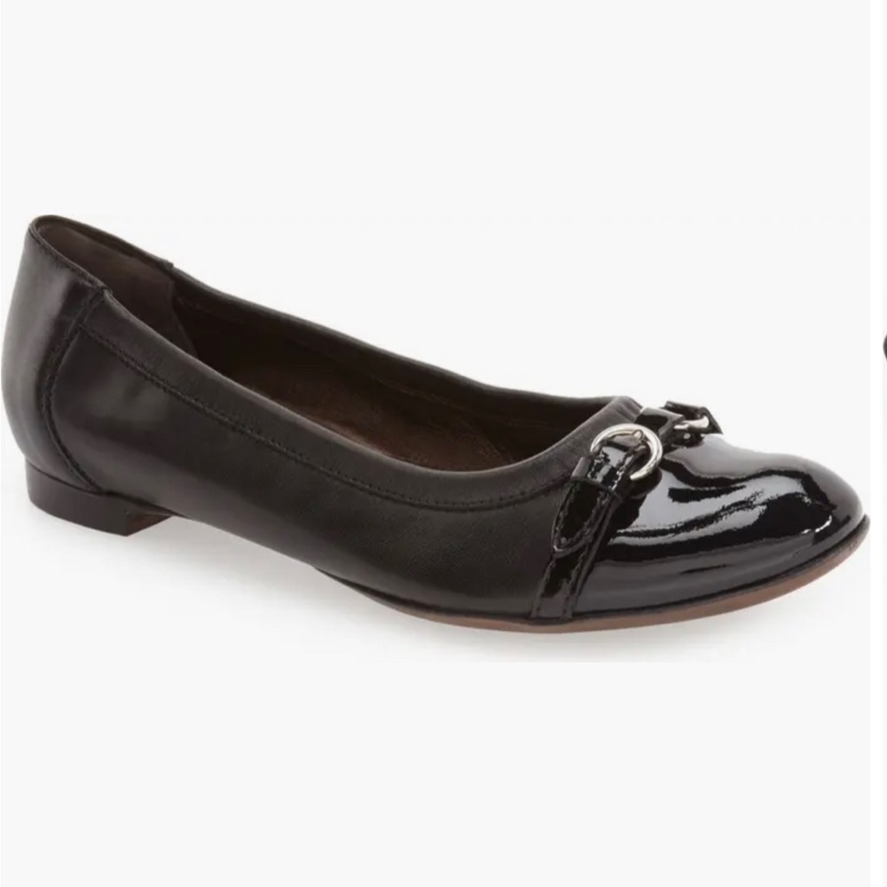 *NEW* AGL Monika black capped toe ballet flats